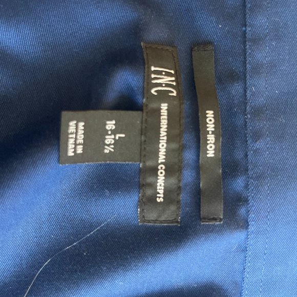 Men's INC Beautiful Blue Long Sleeved Shirt - Picture 3 of 3